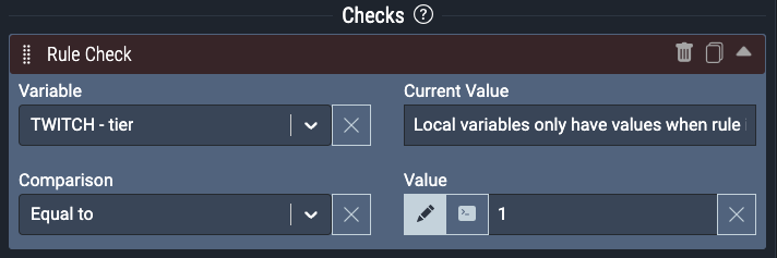 This Command Check will check the Subscription Tier of the subscription that triggered the command. If it is equal to Tier 1, the Command will execute the actions! If it is not, the actions will not execute.