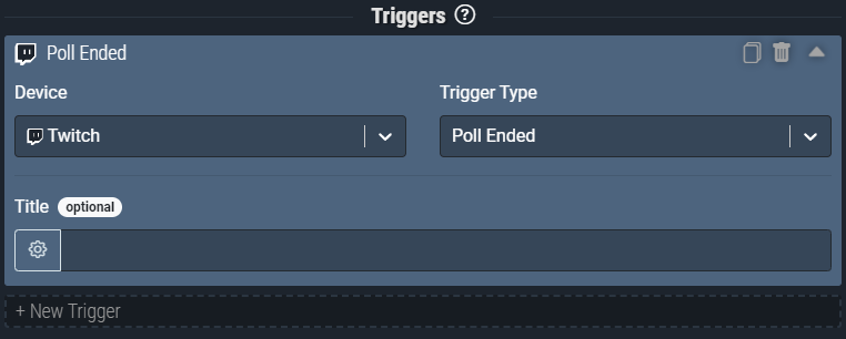 Screenshot: The Poll Ended trigger pictured will activate anytime a poll ends on your twitch channel, regardless of the title.